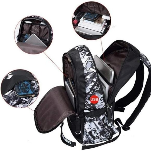 Asge Boys School Backpack Large Nylon Bookbag Teen Travel Hiking Daypack main image 6